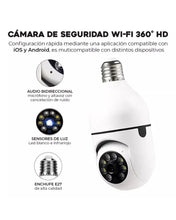 Cámara bombillo de seguridad 360°